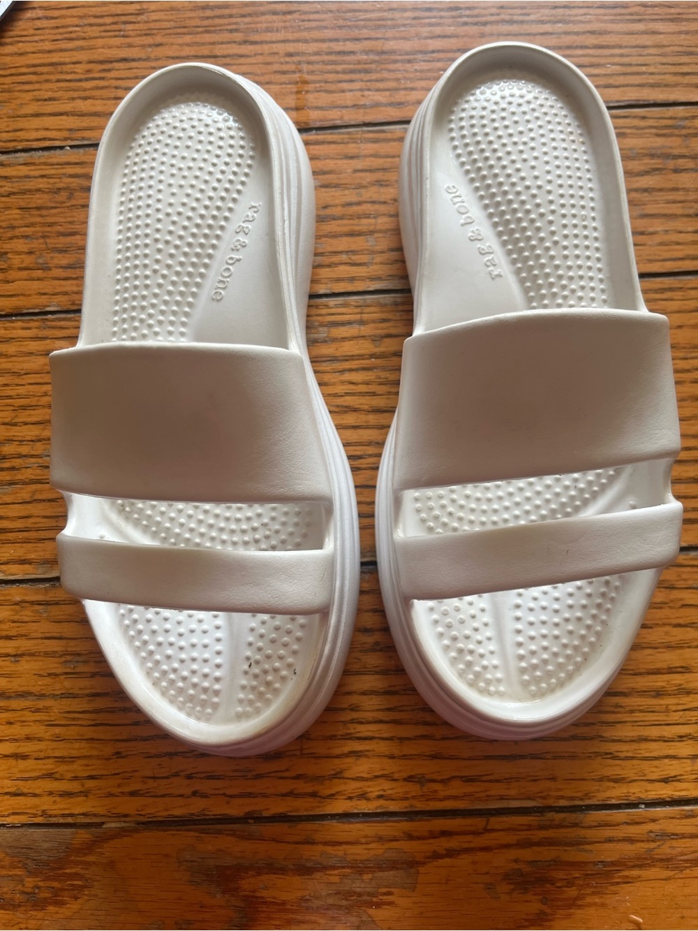 rag & bone white Brixley Double-Strap Slide Sandals